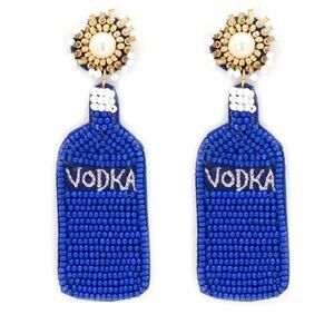 Vodka Blue Seed Beads Earrings 1